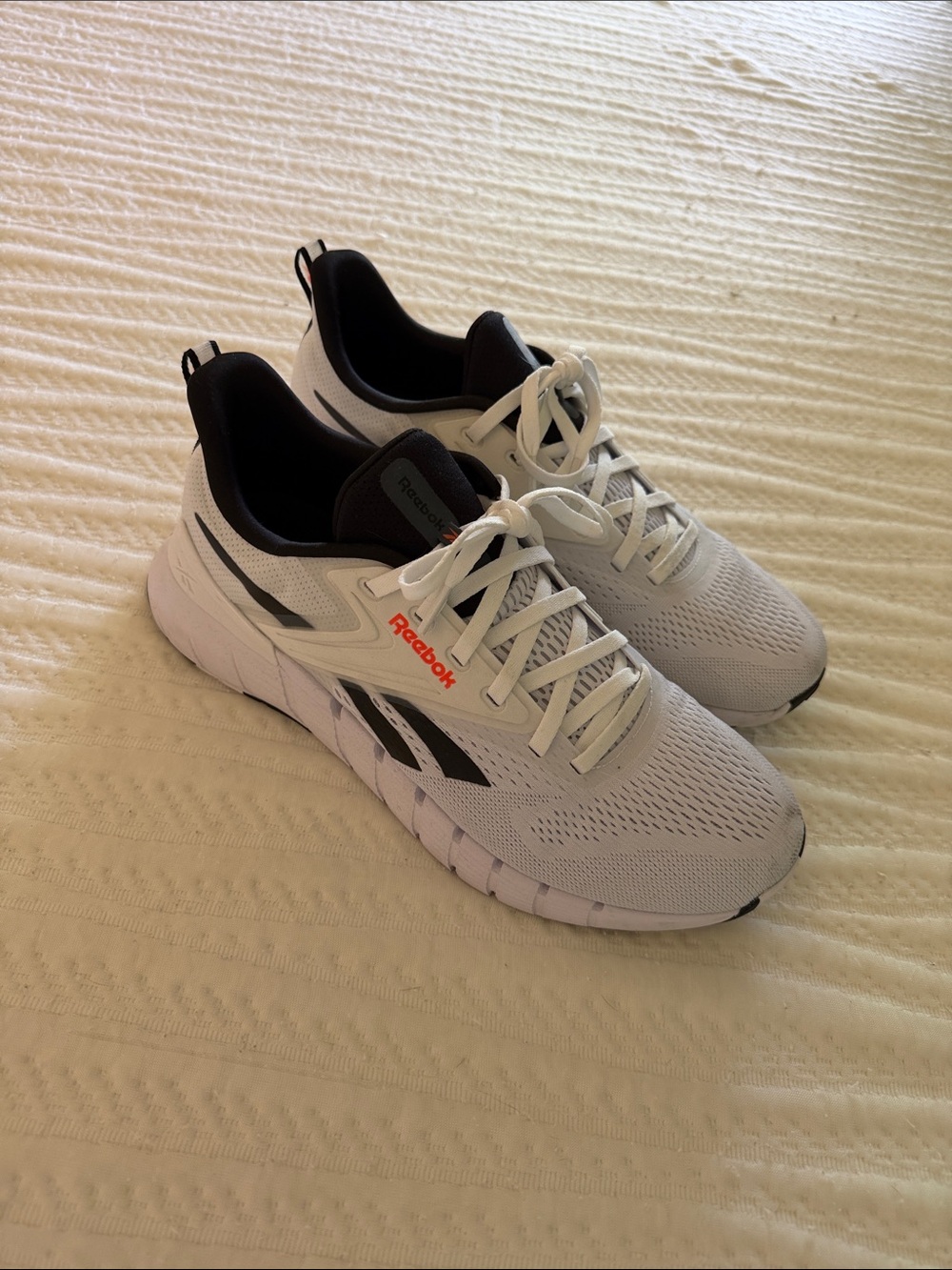Reebok White, Black & Red Athletic Sneakers
